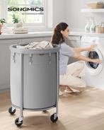 Laundry Basket-Laundry Trolley 110L-Grey and Silver, Ophalen, Overige materialen, Mand, Rond