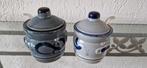 2 Leuke mosterdpotjes met lepeltjes, Ophalen of Verzenden, Zo goed als nieuw, Overige materialen, Pot, Bus of Blik