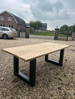 Tafel oud eiken wagonplanken, Ophalen, Zo goed als nieuw, Rechthoekig, Hout
