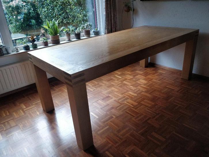 Eiken eettafel, Huis en Inrichting, Tafels | Eettafels, Gebruikt, 50 tot 100 cm, 200 cm of meer, Vijf personen of meer, Rechthoekig