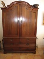 Antiek enkel gebogen kabinet EIKEN, Antiek en Kunst, Ophalen