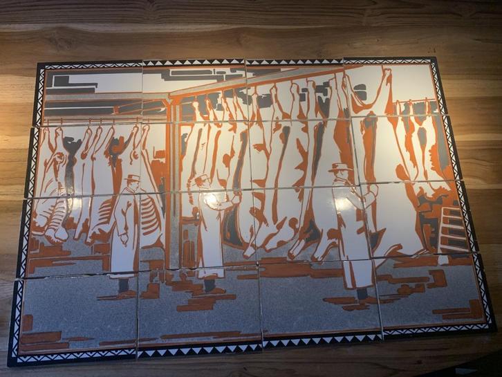 Te koop Tableau tegels (1936) Schoonhoven, Antiek en Kunst, Antiek | Wandborden en Tegels, Ophalen