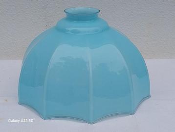 Art deco blauwe opaline lampenkap  beschikbaar voor biedingen