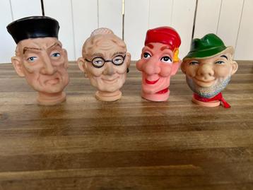 Vintage poppenkastpoppen koppen, per stuk te koop beschikbaar voor biedingen