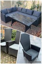 Tuintafel, hoekbank en stoelen - complete set!, Tuin en Terras, Ophalen, Gebruikt, Wicker