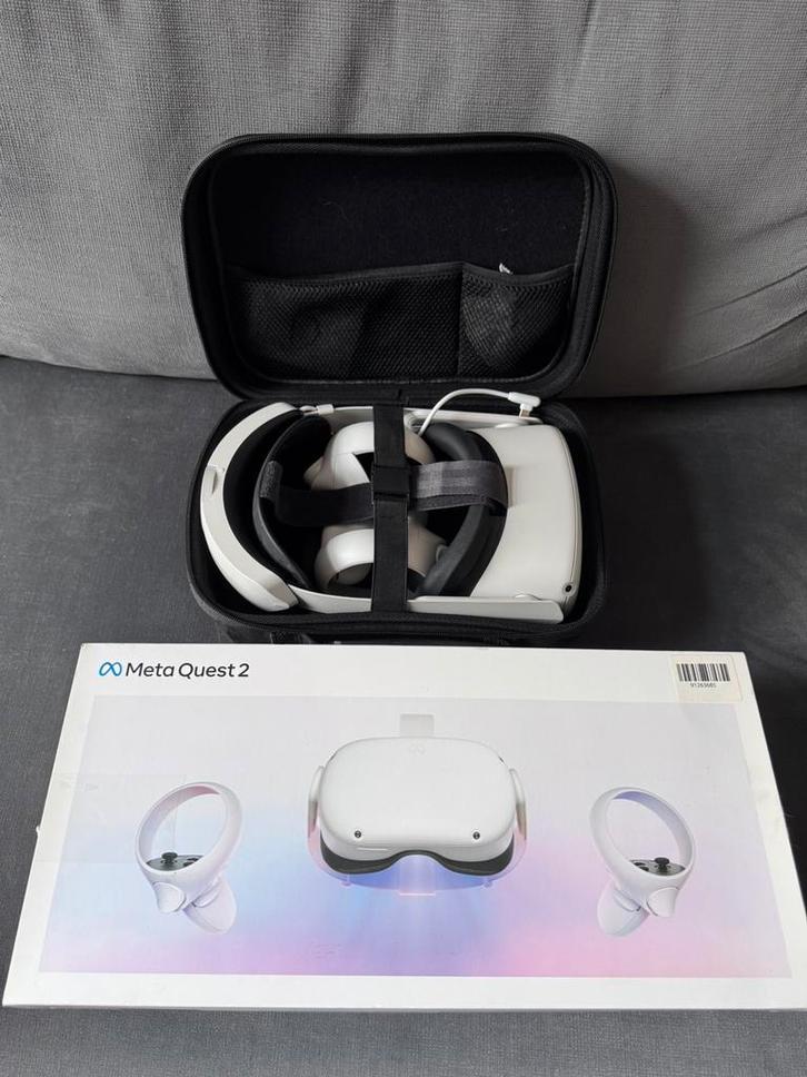 Meta Quest 2 - Elite Strap - 128gb met accessoires, Spelcomputers en Games, Virtual Reality, Gebruikt, Overige platformen, VR-bril