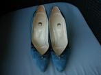 CINDERLLA elegante hoge PUMPS echt leer/suede zwart/blauw 39, CINDERELLA, Blauw, Ophalen of Verzenden, Zo goed als nieuw