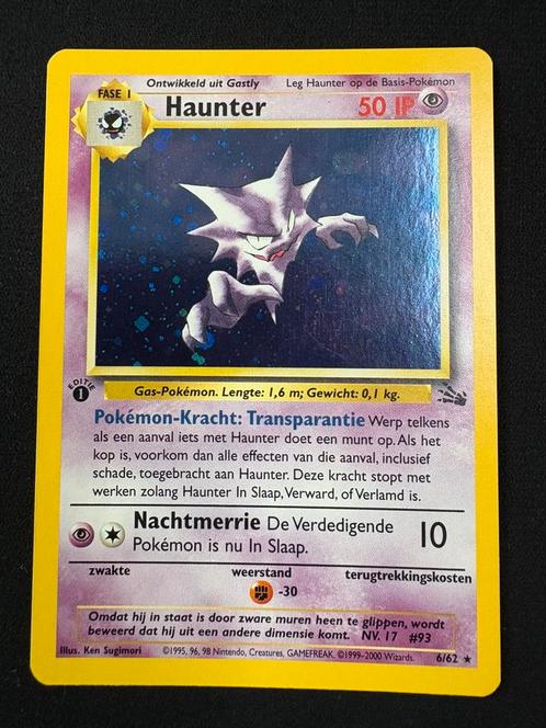 Haunter (First edition) 6/62 Fossil NL NM, Hobby en Vrije tijd, Verzamelkaartspellen | Pokémon, Zo goed als nieuw, Losse kaart