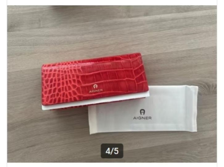 Mooie rode leren portemonnee AIGNER | Nieuw, in verpakking, Sieraden, Tassen en Uiterlijk, Portemonnees, Nieuw, Overige merken