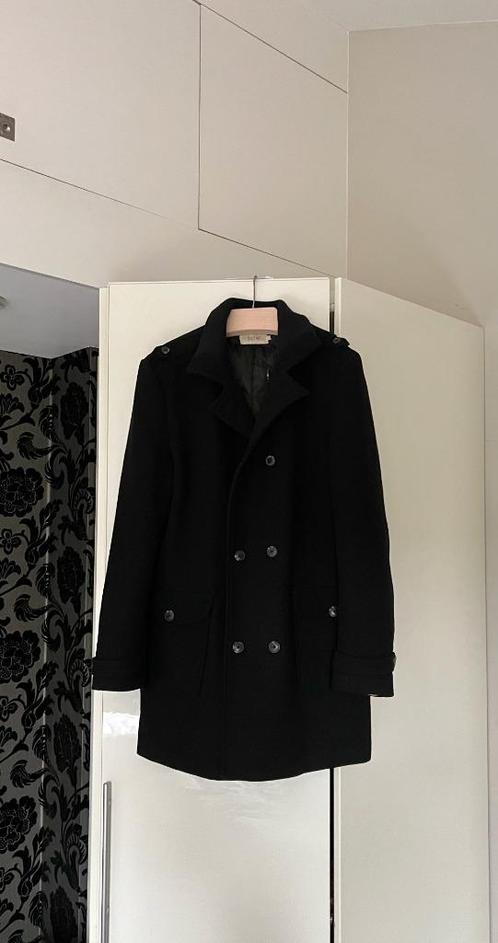 Zwart gevoerde wollen mantel; merk Kiomi; maat large, Kleding | Dames, Jassen | Winter, Zo goed als nieuw, Maat 42/44 (L), Zwart