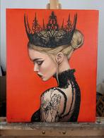 Schilderij The Scarlet Queen - Mihai Pandelescu (Realisme), Antiek en Kunst, Kunst | Schilderijen | Klassiek, Ophalen of Verzenden