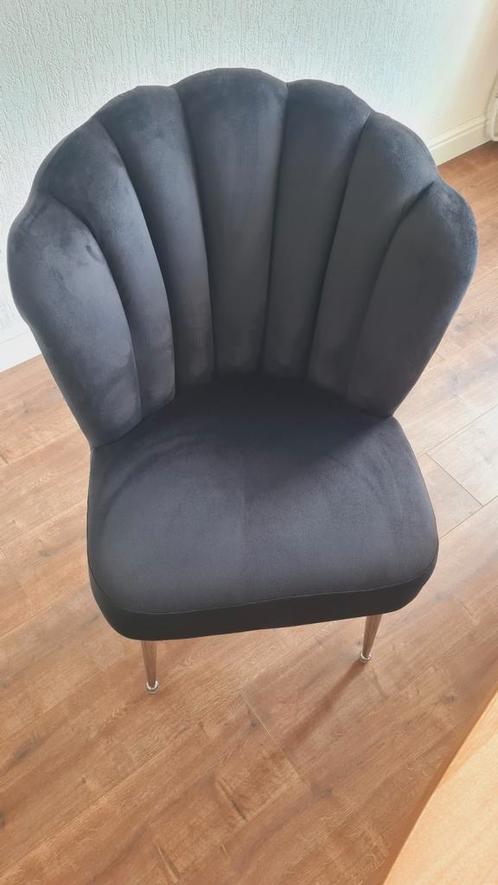 Schelpen stoelen eettafel NIEUW 4x, Huis en Inrichting, Stoelen, Nieuw, Vier, Stof, Zwart, Ophalen