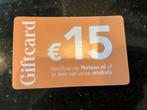 Nelson giftcard kortingscode 15€, Kortingsbon