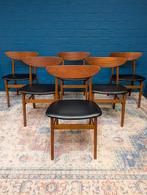6x vintage Deens design stoelen, Farstrup Møbler, jaren 60, Ophalen, Huis en Inrichting