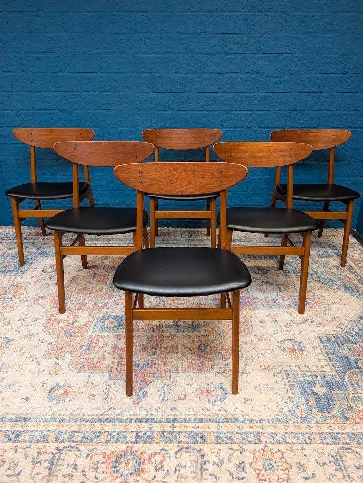 6x vintage Deens design stoelen, Farstrup Møbler, jaren 60, Verzamelen, Retro, Huis en Inrichting, Ophalen