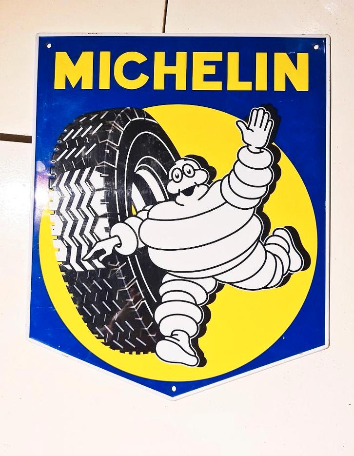 Michelin Bibendum, metalen 3D-relief bord , 26x21cm, Verzamelen, Merken en Reclamevoorwerpen, Zo goed als nieuw, Reclamebord, Ophalen of Verzenden