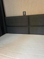 Antraciet boxspring 140x200, Gebruikt, Tweepersoons, 200 cm, Grijs