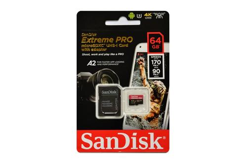 Sandisk Extreme pro 64GB microSDXC geheugenkaart, Audio, Tv en Foto, Fotografie | Geheugenkaarten, Nieuw, MicroSDXC, 64 GB, Fotocamera
