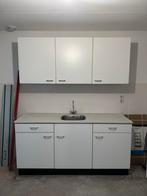 Witte Keuken met Spoelbak en Bovenkasten, Huis en Inrichting, Ophalen, Gebruikt, Wit, Enkelwandige keuken