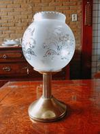 Waxinelicht houder lamp messing glazen kap, Overige materialen, Gebruikt, Overige kleuren, 25 tot 50 cm