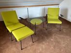 Gispen/Rietveld set 2x fauteuil 1407 Hocker1801 salontafel, Huis en Inrichting, Fauteuils, Ophalen, Gebruikt, Metaal, Midcentury modern