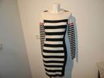Karen Millen gebreide jurk gestreept room met zwart 2 M, Kleding | Dames, Jurken, Maat 38/40 (M), Verzenden, Zo goed als nieuw