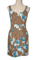 Claudia Sträter jurkje, jurk, taupe/blauw, Mt. 36 / S, Verzenden, Zo goed als nieuw, Claudia Sträter, Maat 36 (S)
