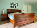 Kersenhout Tweepersoons  “Sleebed” Ledikant + 2 nachtkastjes, Ophalen, Gebruikt, Bruin, Tweepersoons