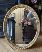 Vintage ovale spiegel, wandspiegel, halspiegel oud goud VdlM, Huis en Inrichting, Ophalen, Minder dan 50 cm, Zo goed als nieuw