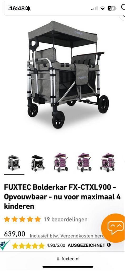 Fuxtec FX-CTXL900 bolderkar - Nieuwstaat!, Kinderen en Baby's, Kinderwagens en Combinaties, Zo goed als nieuw, Ophalen