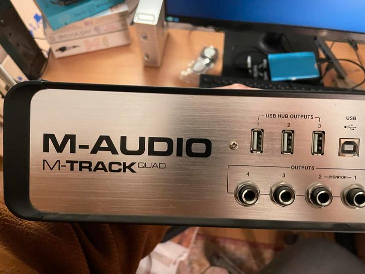 M-Audio M-Track Quad - 4 in/4 uit - Goede conditie!, Muziek en Instrumenten, Mengpanelen, Gebruikt, Minder dan 5 kanalen, Microfooningang