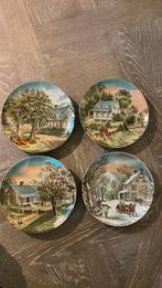 4Currier& Ives jaargetijden borden; jaren 40; australie, Antiek en Kunst, Antiek | Wandborden en Tegels, Ophalen of Verzenden