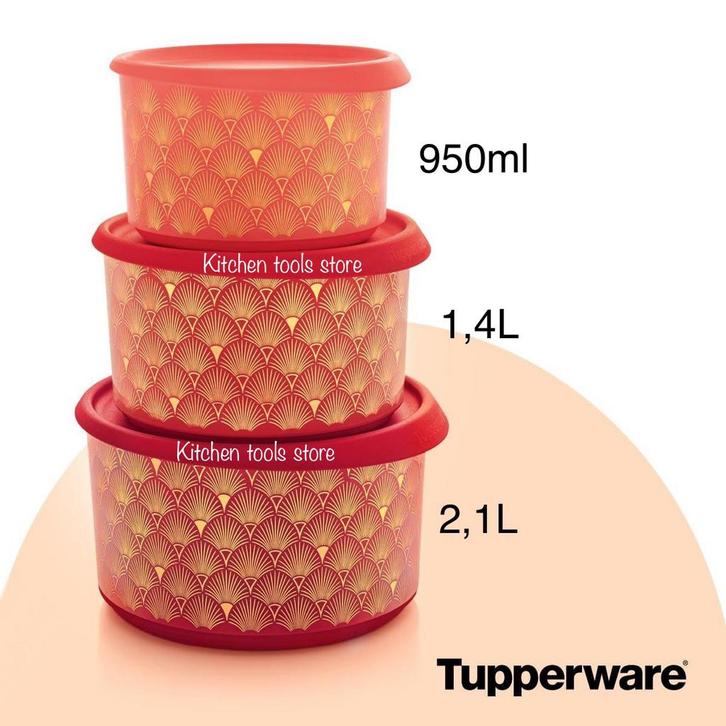 Tupperware De Art Deco koektrommel (3) set voorraad Actie, Huis en Inrichting, Keuken | Tupperware, Nieuw, Bus of Trommel, Ophalen of Verzenden