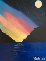 schilderij op doek met acryl, zelf geschilderd, Sint/Kerst?, Antiek en Kunst, Ophalen