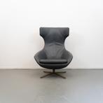 1 Leolux Caruzzo PLUS Fauteuil + Voetenbank Antraciet - Leer, Huis en Inrichting, Fauteuils, Niet ingevuld, Niet ingevuld, 75 tot 100 cm