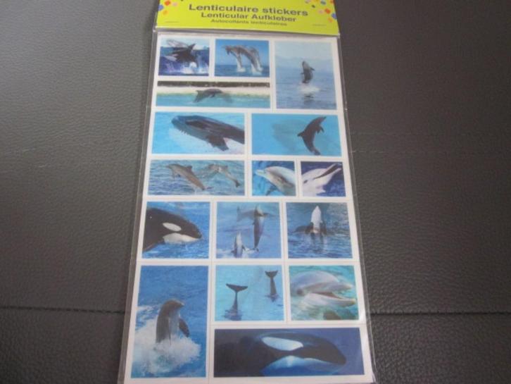lenticulaire stickers/ soort "beweegbaar"/ dolfijn, orka, e, Verzamelen, Stickers, Nieuw, Dier en Natuur, Ophalen