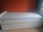 Ikea uitschuif bed, met 2 lades, Ophalen, Gebruikt, Wit, Tweepersoons