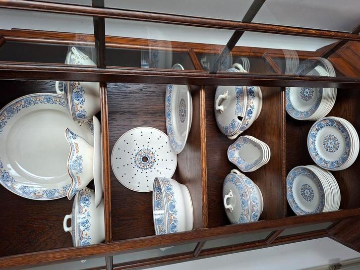 Rouennais longwy  Antiek eetservies 47 delen rond 1920, Antiek en Kunst, Antiek | Servies compleet, Ophalen