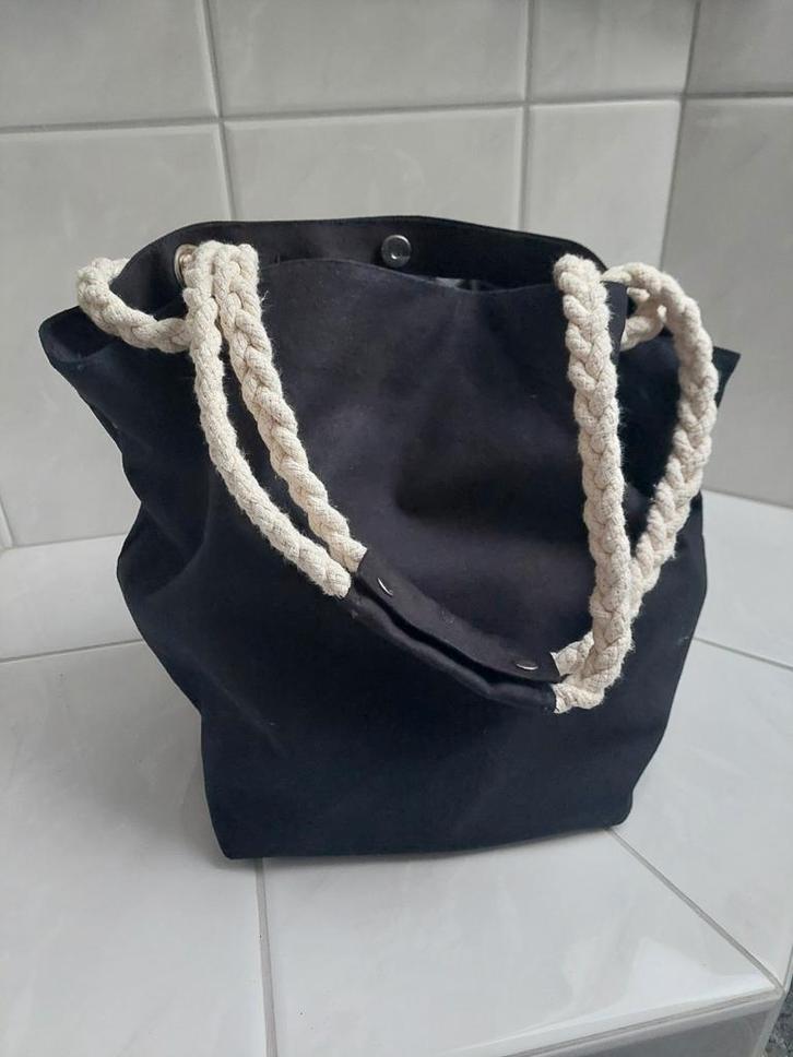 Leuke katoenen shopper tas, Sieraden, Tassen en Uiterlijk, Tassen | Damestassen, Nieuw, Shopper, Beige, Ophalen of Verzenden