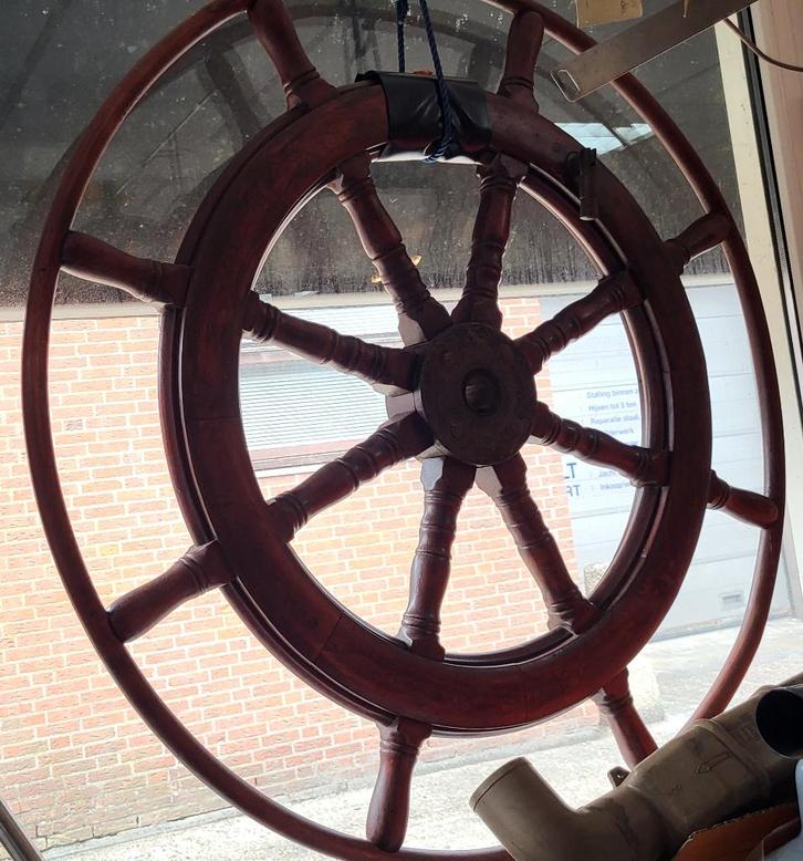 8 spaaks groot houten stuurwiel 1.20m stuurrad, Watersport en Boten, Accessoires en Onderhoud, Gebruikt, Overige typen, Ophalen