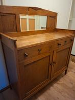 Antieke kast met facetgeslepen spiegel, Huis en Inrichting, Kasten | Dressoirs, Ophalen, Gebruikt, Eikenhout, Amsterdamse school