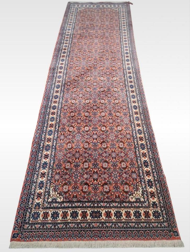Handmade Perzisch wol Herati tapijt loper orange 93x300cm, Huis en Inrichting, Stoffering | Tapijten en Kleden, Gebruikt, 50 tot 100 cm