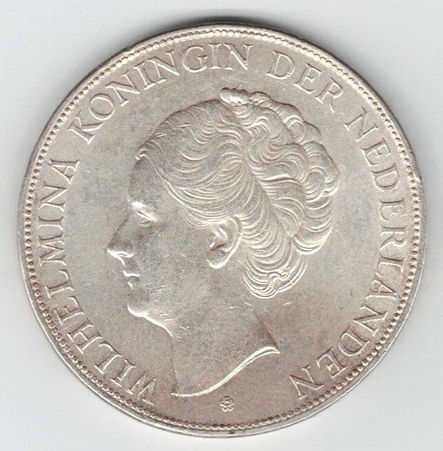 26-351 Nederland 2 1/2 gulden 1930, Zilver, Ophalen of Verzenden, Koningin Wilhelmina, Losse munt