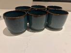 6 Gladelig Mokken - Blauw/Grijs, Huis en Inrichting, Keuken | Servies, Gebruikt, Keramiek, Ophalen of Verzenden, Overige stijlen