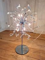 Tafellamp rvs en kristal, Huis en Inrichting, Lampen | Tafellampen, Ophalen, Zo goed als nieuw, Modern, 50 tot 75 cm