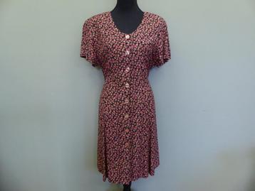 Vintage 90's doorknoop jurk jurkje maat 40 | HIP 2eHands |
