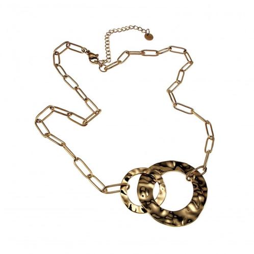 46cm Ketting Dames Gold Plated RVS Paperclip Schakelketting, Sieraden, Tassen en Uiterlijk, Kettingen, Nieuw, Overige materialen