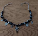 Leuke ketting met diverse bedeltjes, Overige materialen, Gebruikt, Zwart, Ophalen of Verzenden