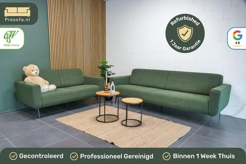 Topform Xavier 3,5 en 2 zits bank groen [Refurbished], Huis en Inrichting, Banken | Bankstellen, Zo goed als nieuw, Rechte bank