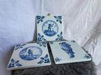 Set van 3 Delfts blauwe wandtegels, Ophalen of Verzenden